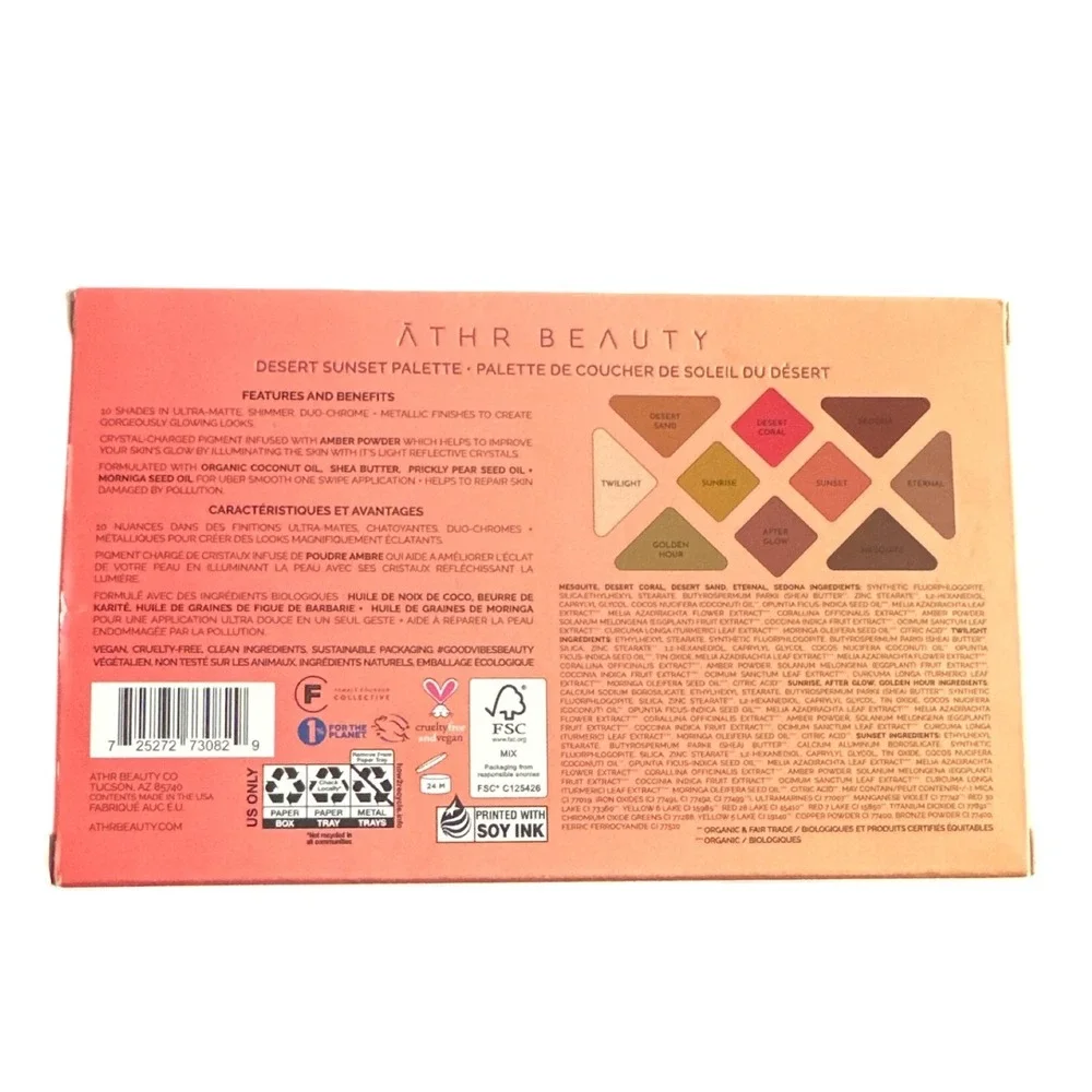 Athr Beauty‎ Desert Sunset Palette Eyeshadow Makeup Shimmer Matte
